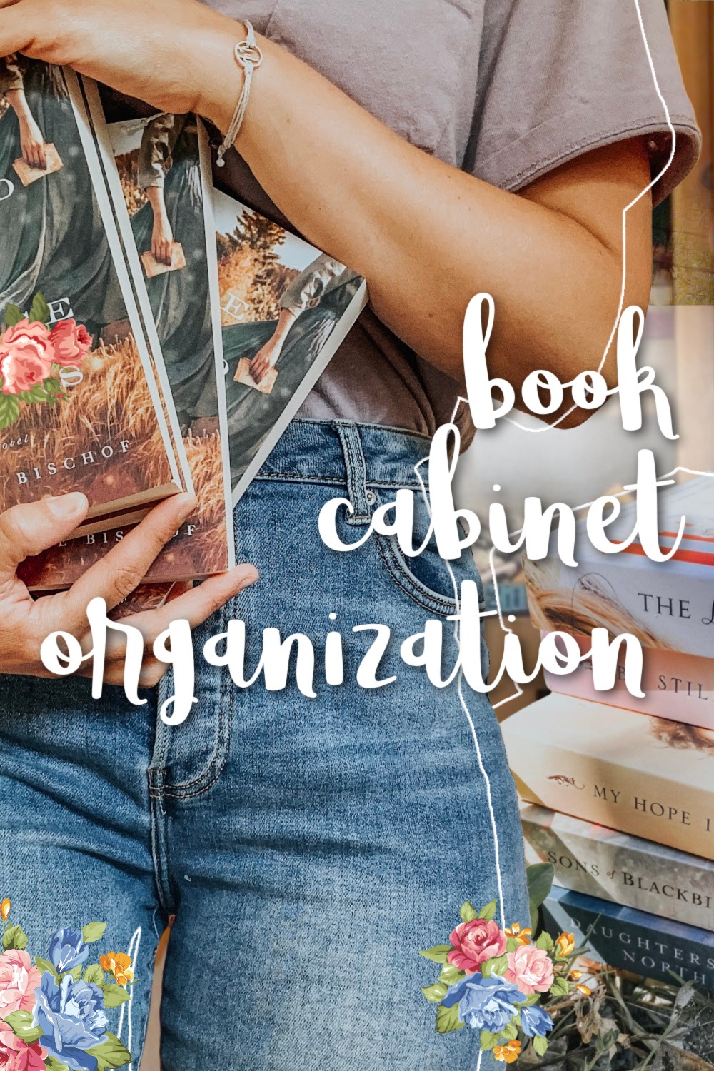book cabinet organization | Organize and declutter a book cabinet with dollar tree bins